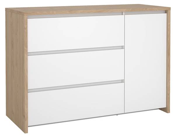 Kommode Next Weiß - Holz teilmassiv - 119 x 84 x 48 cm