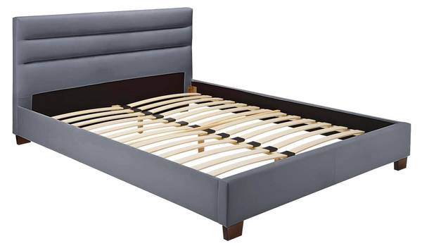 Bettrahmen FAUSTIN Grau - Textil - 215 x 89 x 185 cm