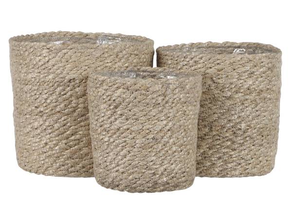 Blumenkasten Atlantic 3er set Weiß - Textil - 16 x 16 x 16 cm