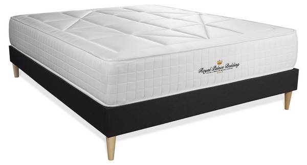 Bettgestell und Matratze Windsor -  135 Schwarz - Massivholz - 135 x 55 x 190 cm