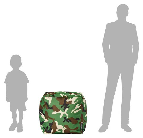 Sitzsack-Hocker Pouf "Cube" 40x40x40cm Multicolor - Taupe