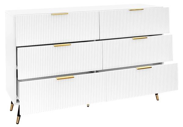Sideboard Kommode WJM01 Weiß - Metall - Massivholz - 120 x 77 x 40 cm