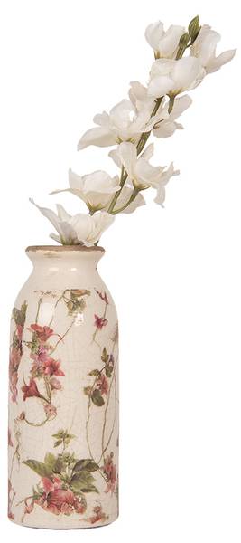 Vase Declan Beige - Keramik - 8 x 20 x 8 cm