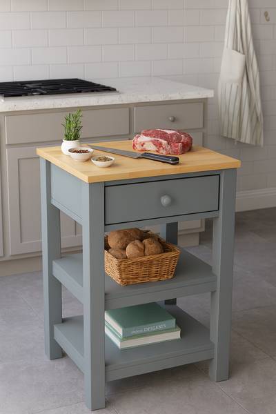 Beistelltisch Grau - Birke - 50 x 75 x 40 cm