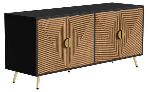 Sideboard mit 4 Türen O30104 Braun - Holzwerkstoff - 160 x 75 x 40 cm