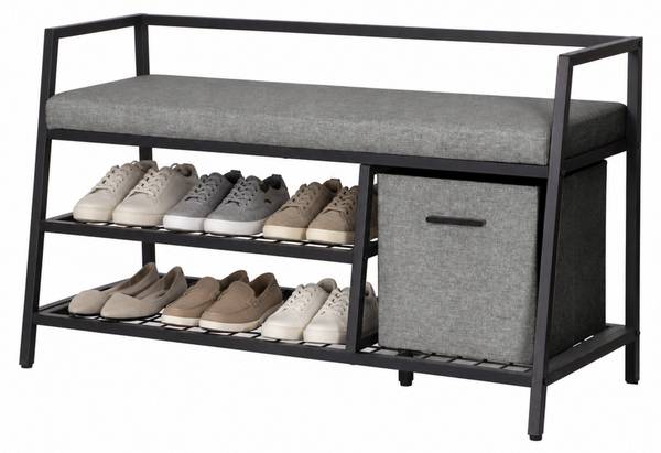 Schuhschrank Estha Loft Grau - Polyester - 42 x 62 x 107 cm