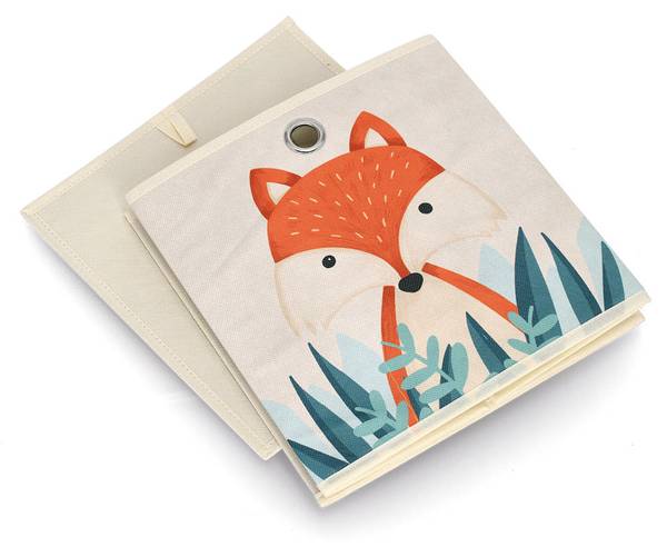 Aufbewahrungsbox 'Fuchs', Vlies, beige Beige - Kunststoff - 28 x 28 x 28 cm