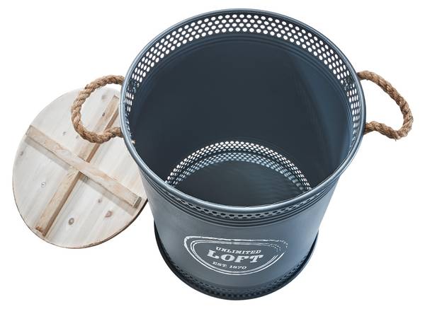 Wäschebehälter LOFT34 Grau - Metall - 34 x 47 x 34 cm