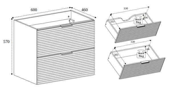 Meuble vasque Tames Noir - Argenté