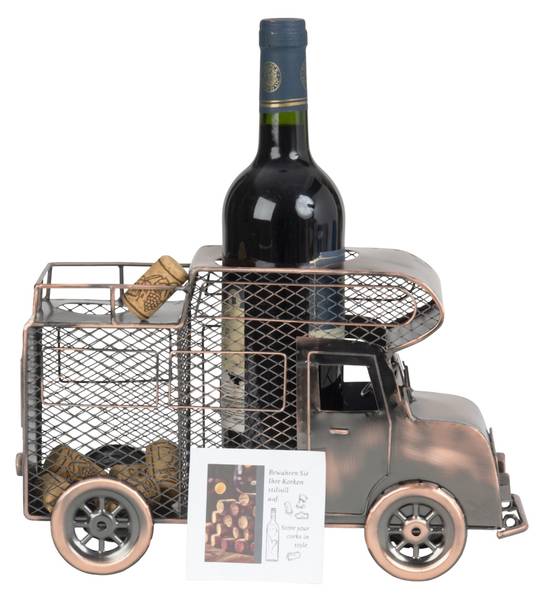 Flaschenhalter Wohnmobil RoadVino Braun - Metall - 32 x 19 x 14 cm