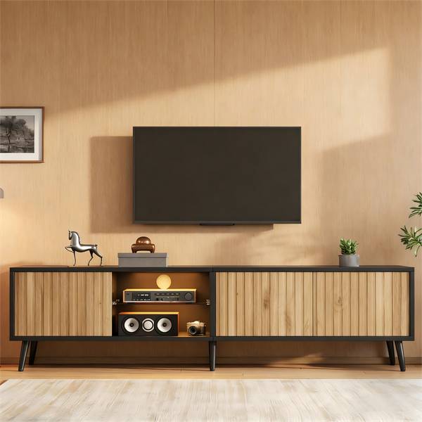 TV-Schrank Neptunus Ⅲ Schwarz - Braun - Holzwerkstoff - 31 x 44 x 175 cm