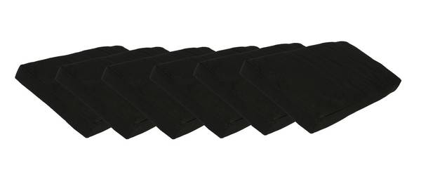 Picknicktisch Kissen 55 cm - 6 Stück Schwarz - Baumwollstoff - 27 x 5 x 55 cm