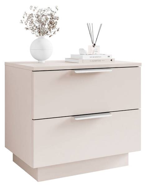 Nachttisch LINA Beige - Kaschmir - Silber