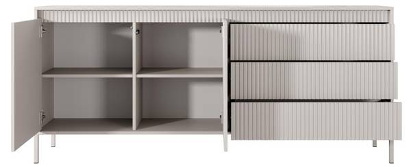 Buffet NURSEMA Beige - En partie en bois massif - 39 x 81 x 187 cm