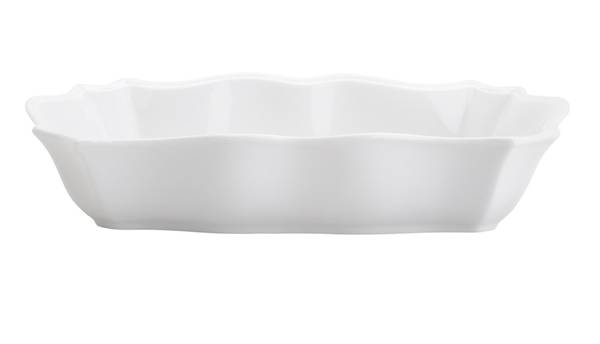 Plat à four Blanc Rectangulaire Wave Blanc - Porcelaine - 20 x 6 x 30 cm