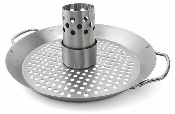 Hähnchenhalter für Kamado-Grill Silber - Edelstahl - 31 x 12 x 35 cm