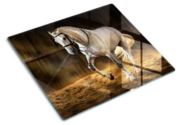 Schneidebrett Stal Weiß - Glas - 52 x 1 x 60 cm