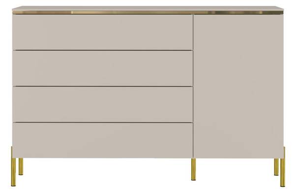 Hochkommode VUKIA Beige - Holz teilmassiv - 39 x 91 x 137 cm