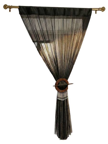 Gordijnen DRAADJES zwart - polyester - 90 x 200 x 200 cm
