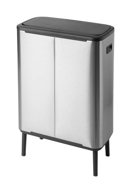 Touch Bin Hi Bo Silber - Stahl - 55 x 82 x 32 cm