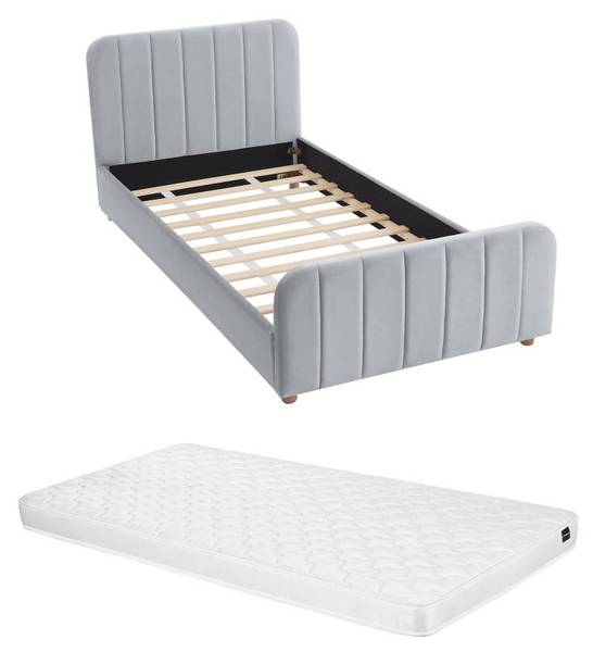 Bettrahmen ROGADI Grau - Textil - 201 x 80 x 97 cm