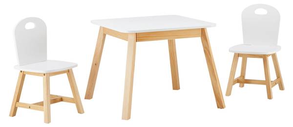 Kindersitzgruppe PINO Braun - Weiß - Holz teilmassiv - 55 x 45 x 55 cm