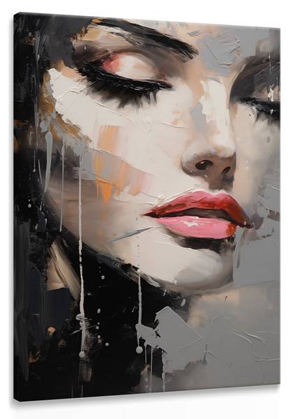 Tableau PORTRAIT De Femme Abstraction 60 x 90 x 90 cm