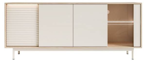 Commode FLORENCE beige - plaatmateriaal op houtbasis - 184 x 77 x 40 cm