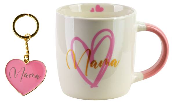 Tasse MAMA Pink - Fine Bone China - Porzellan - 14 x 9 x 9 cm