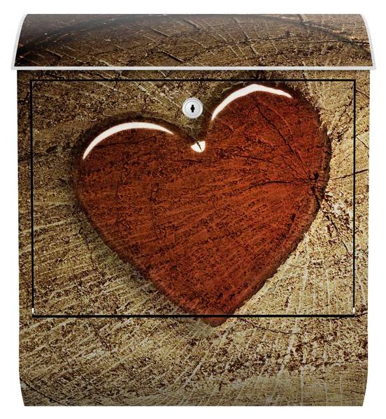 Briefkasten Natural Love Braun - Stahl - 39 x 46 x 13 cm