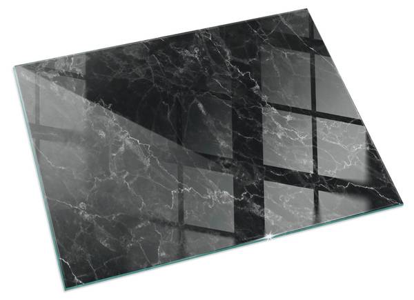 Funkenschutzplatte Prima Schwarz - Glas - 40 x 60 x 0 cm