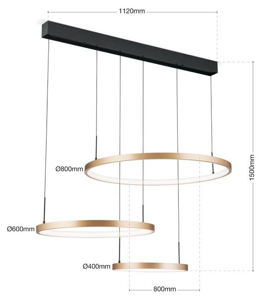 Hängeleuchte SPHERE Gold - Metall - 80 x 150 x 112 cm