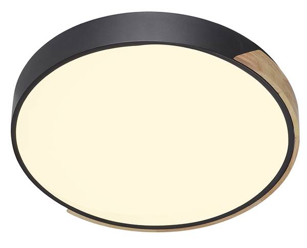 LED Deckenleuchte Q BILA Smart Home Schwarz - Metall - 51 x 8 x 51 cm