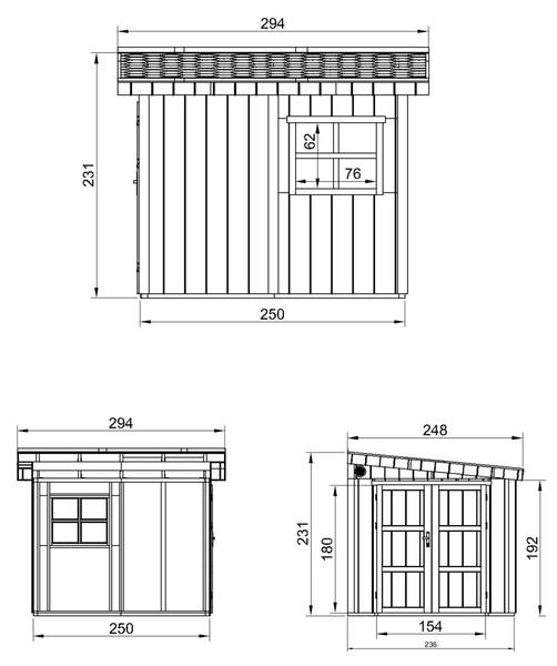 Gartenhaus M938BS Hellgrau