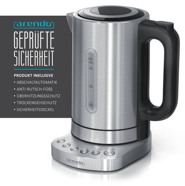 Wasserkocher GE-2188 Silber - Metall - 26 x 20 x 22 cm