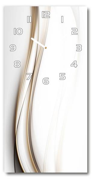 Wanduhr Wellenabstraktion Weiß - Glas - 30 x 60 x 1 cm