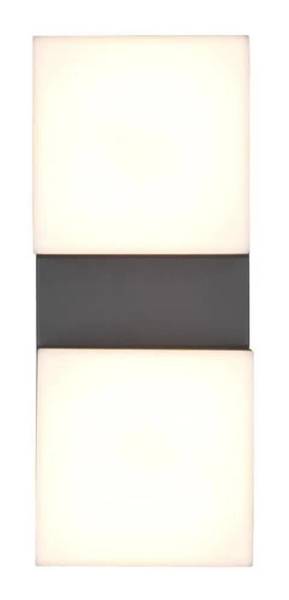 Wandleuchte AVON Grau - Aluminium - 9 x 28 x 9 cm