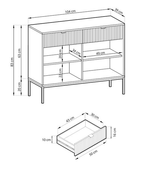 Commode LABRADOR AVON KSZ104 Noir - Vert émeraude