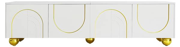 TV-Lowboard DianaBall Ⅱ Weiß - Stahl - 38 x 44 x 170 cm