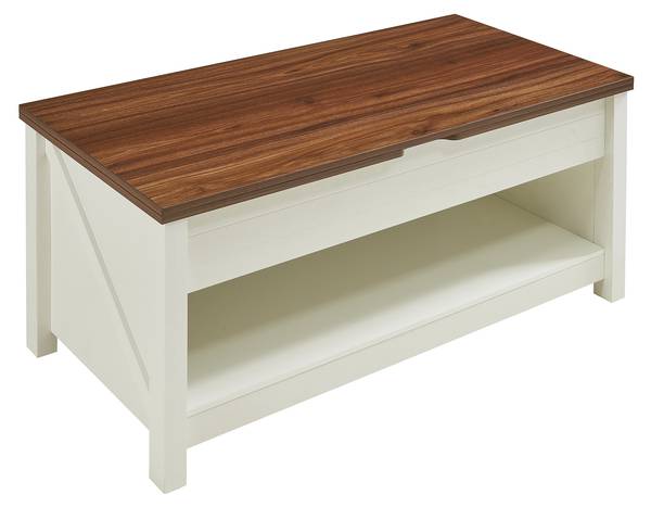 Table basse Kasama Marron - Blanc - Bois manufacturé - 55 x 54 x 110 cm