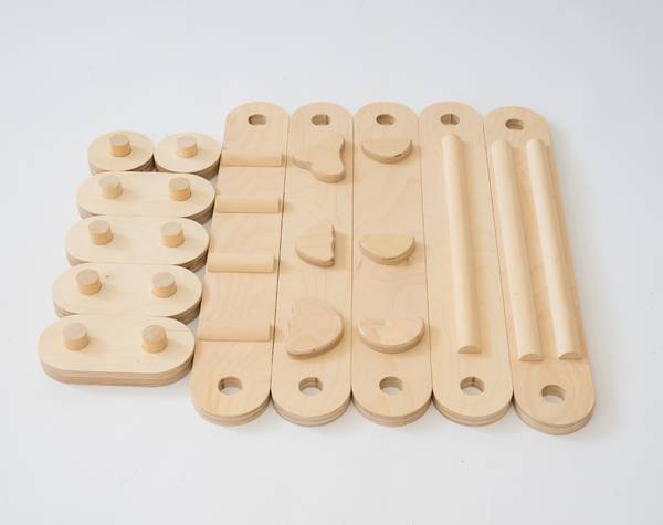 Balancebalken 11-teilig CLMN001 Beige - Birke - 9 x 1 x 59 cm