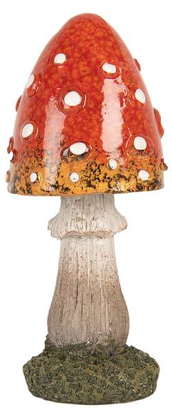 Decoratie Beeld Paddenstoel Deco&Alcolm rood - kunststof - 5 x 12 x 5 cm
