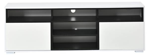 TV-Schrank Endymion Ⅴ Schwarz - Weiß - Holzwerkstoff - 35 x 50 x 150 cm