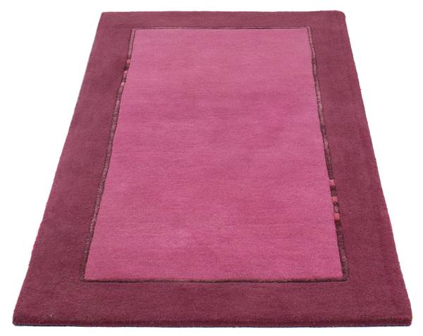 Wollteppich Naturals Violett - Naturfaser - 90 x 1 x 160 cm