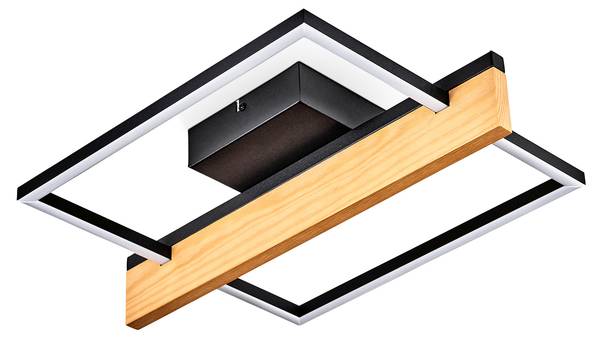 Deckenleuchte Palermo Schwarz - Weiß - Holzwerkstoff - Metall - 12 x 50 x 40 cm