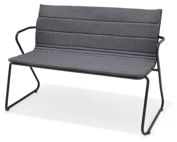 Gartenbank PARMA 2-Sitzer Grau - Textil - 67 x 84 x 125 cm