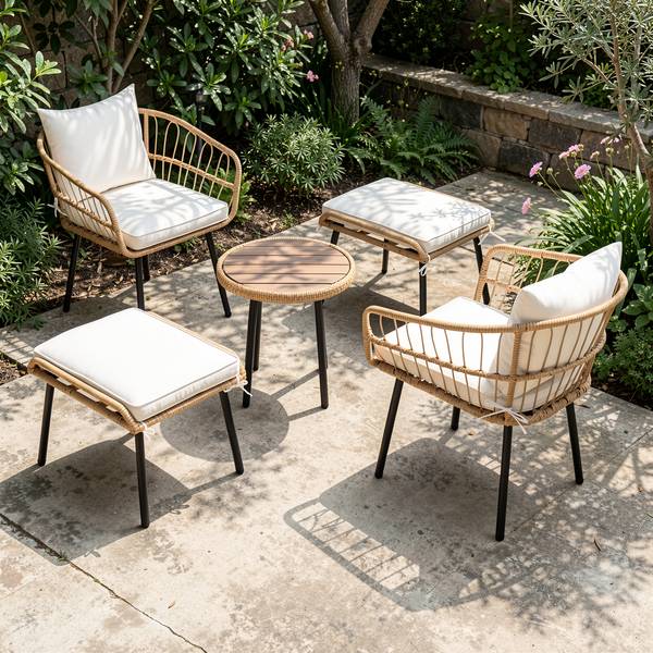 Gartensitzgruppen Peaksilver 5er-Set Braun - Textil