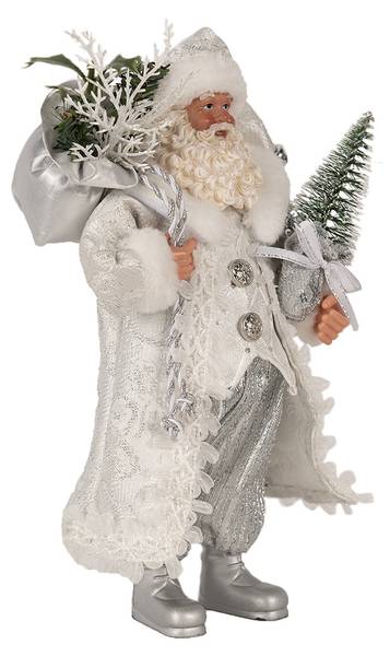 Weihnachtsmann Xmas&Grayson Weiß - Kunststoff - 10 x 27 x 16 cm