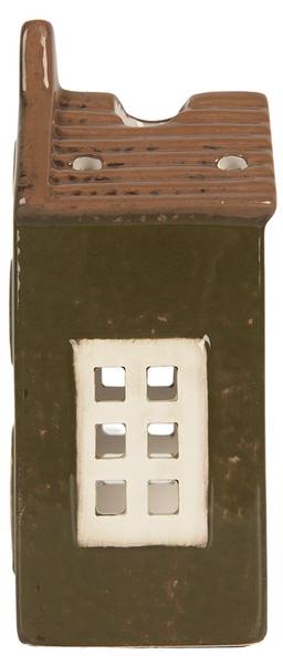 Waxinelichthouder Huis Le Havre groen - keramiek - 6 x 16 x 8 cm