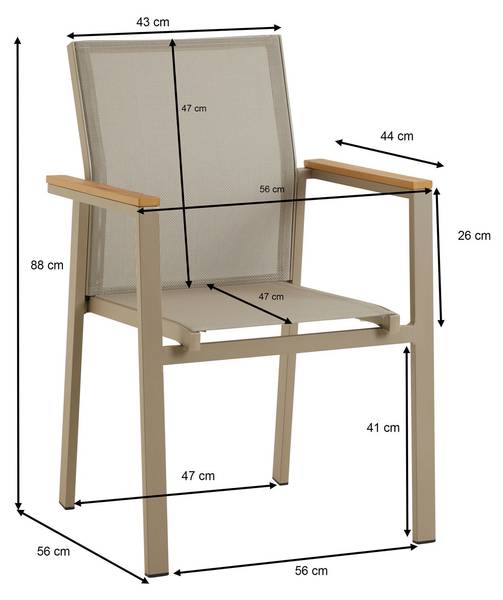 Gartenmöbel Set WINDY 7er Set Beige